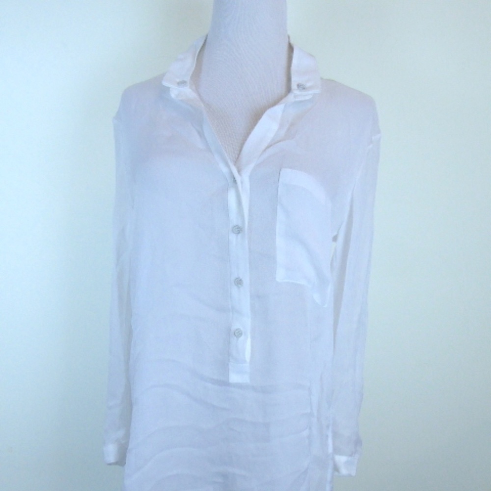 NEW HELMUT LANG VISCOSE oversized SPLIT shirt BACK Top S